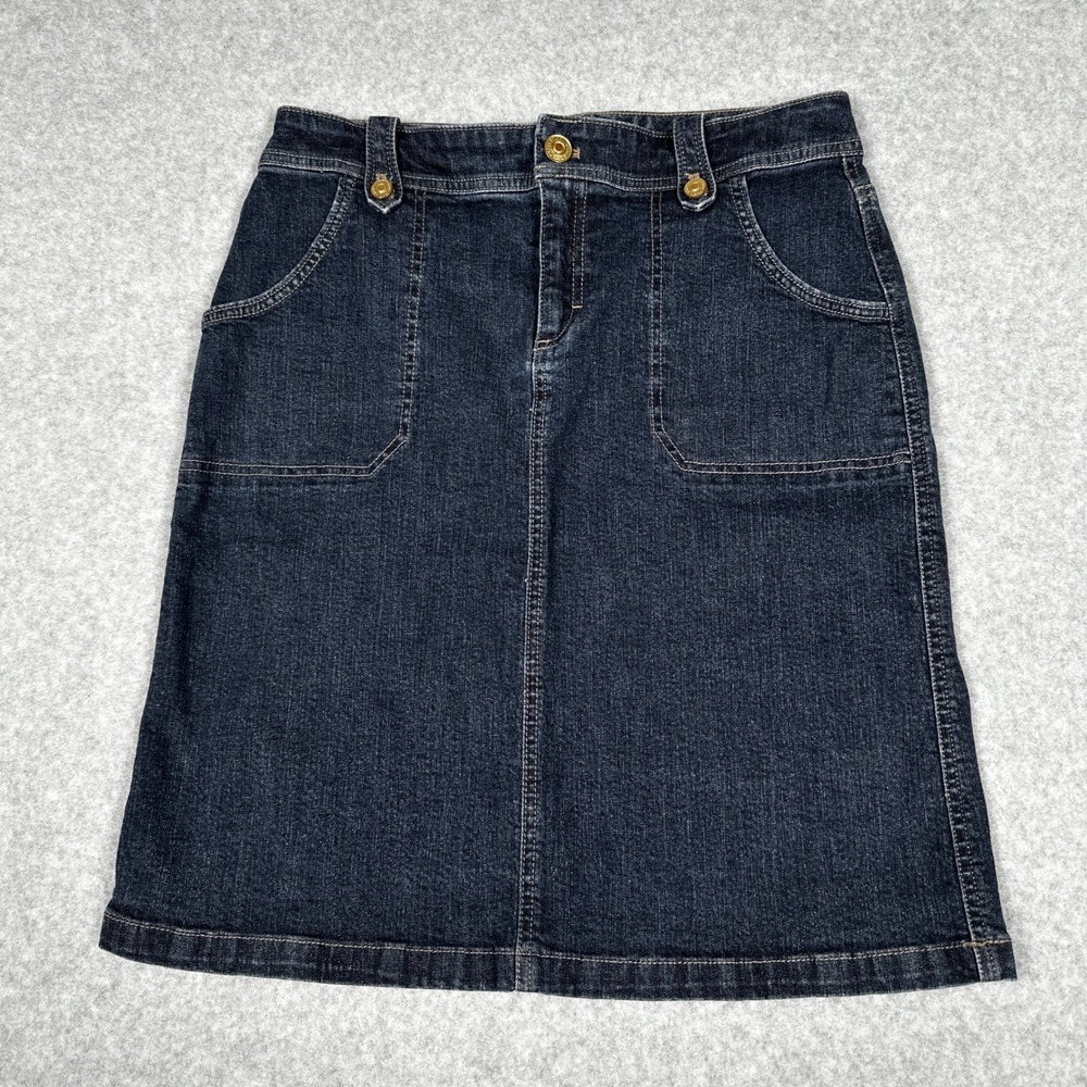 Izod Dark Denim Midi Skirt